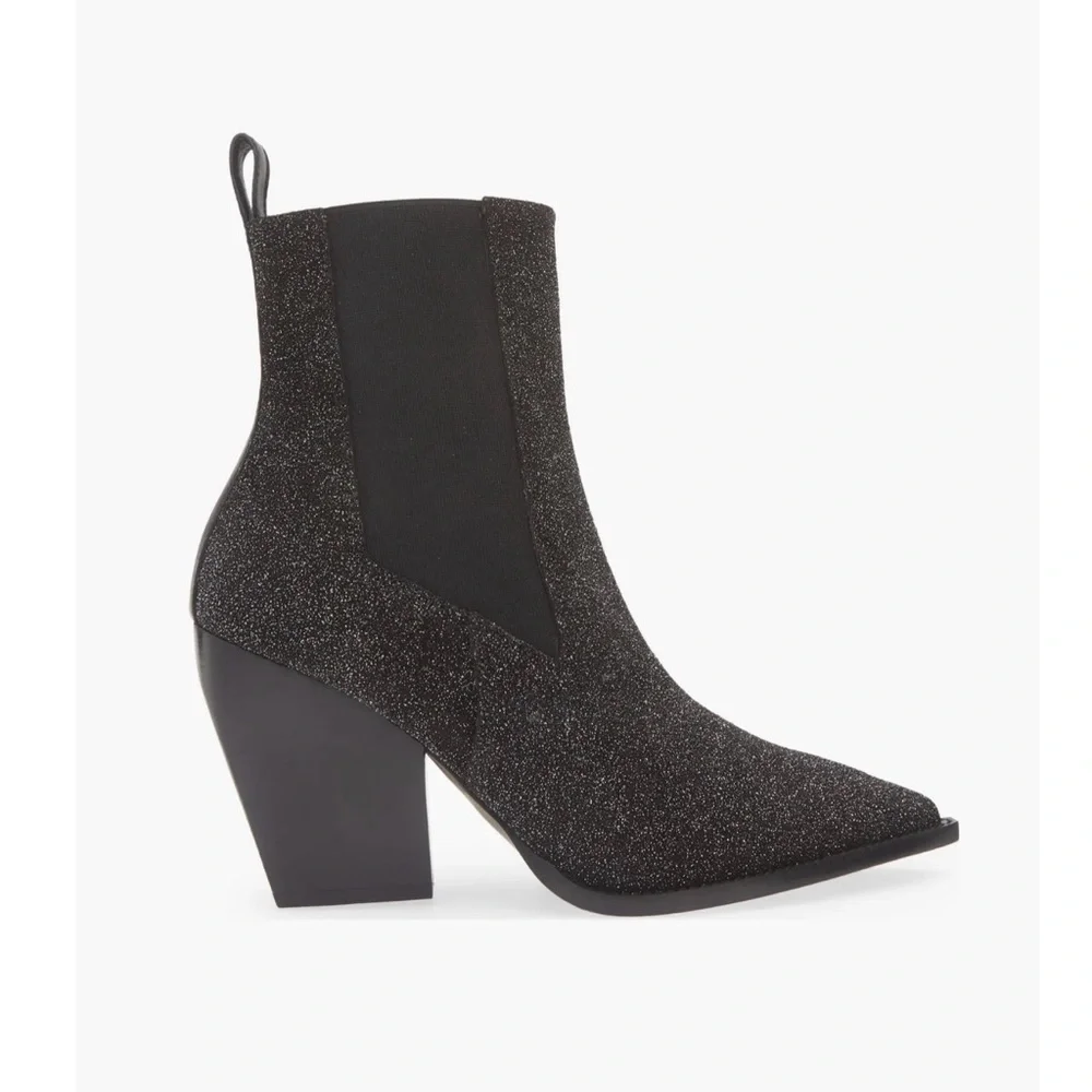 All Saints Women’s Ria Sparkle Glittery Black Bootie Size 10 NWT